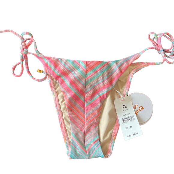 Pq Newport Stripe Tie Teeny Bikini Bottom Small NWT NEW - Picture 5 of 7